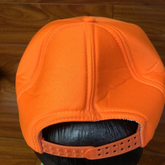 Vintage 90's Blaze Orange Deer Hunt '92 Snapback Hat Cap - Picture 5 of 8